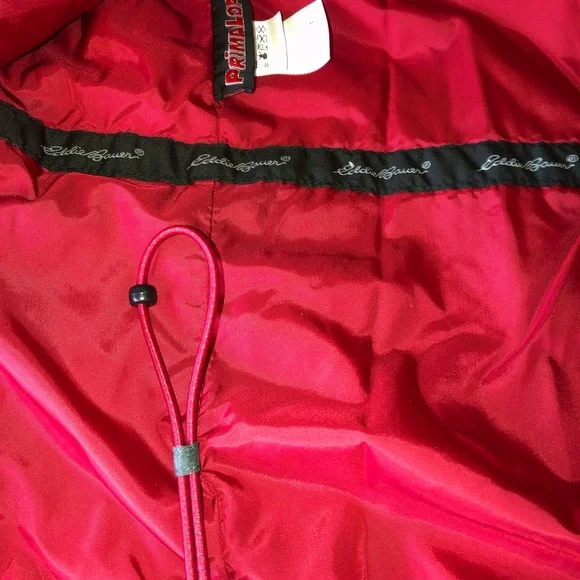 Eddie Bauer Men’s Ebtek Primaloft Charcoal Grey & Red Quilted Vest sz Tall Lg - Picture 10 of 15